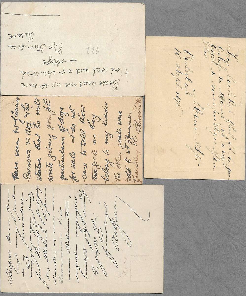Old world stationery cards (x4) fine used.