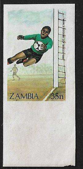 Zambia variety soccer issue imperforated.
