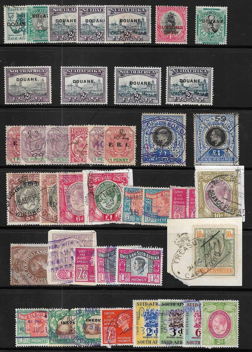 Union revenue stamps and odds bulk on album page.