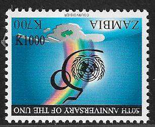 Zambia variety inverted overprint K1000 value.