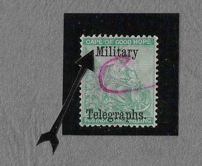 Cape of Good Hope 1s Telegraph stamp used part M missing.