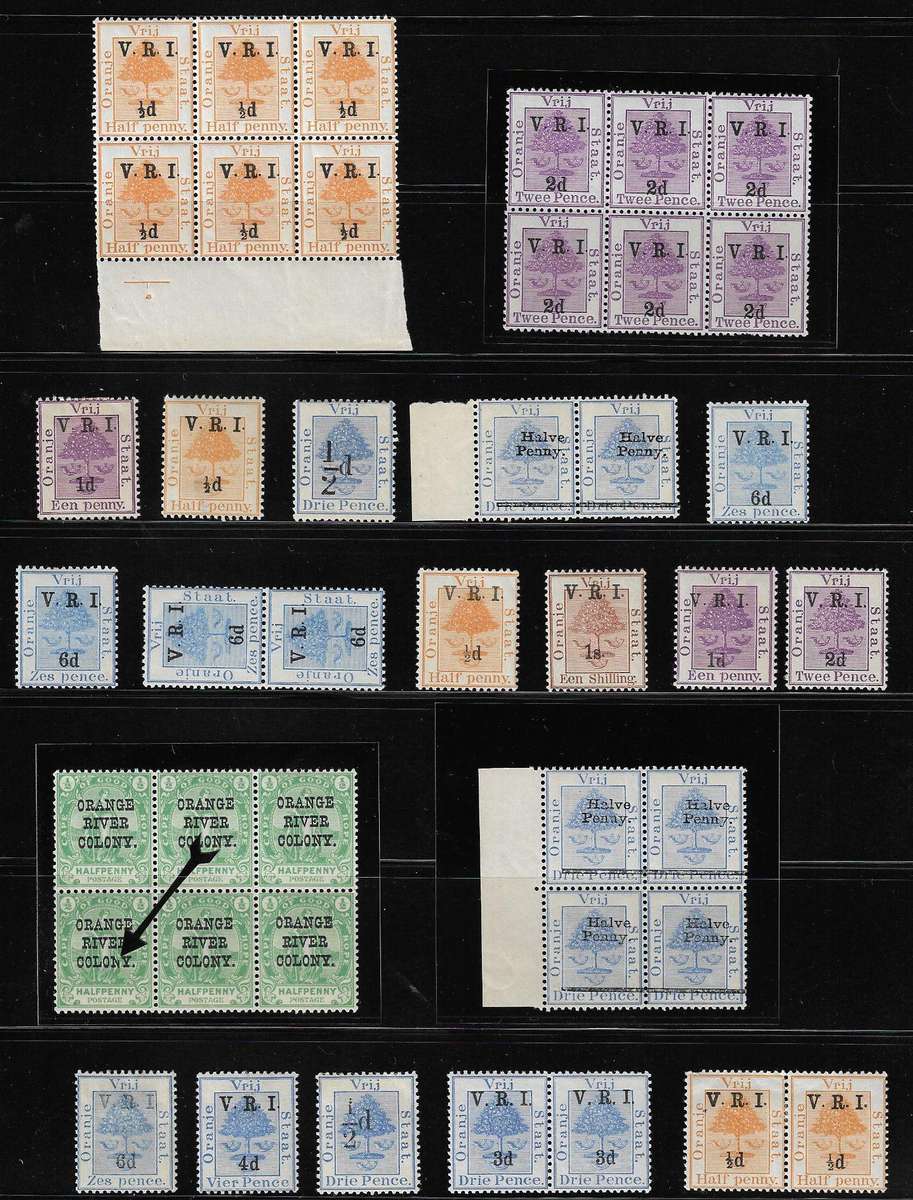 Orange River Colony mixed lot on album page.