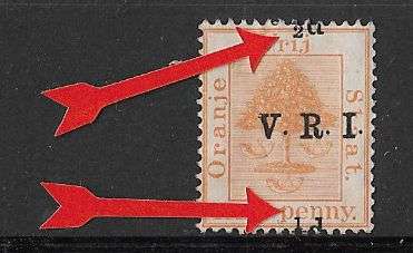 Orange River Colony shifted overprint mint no gum. Reference item.