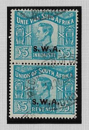 South West Africa George vi 5 pound revenue pair scarce.