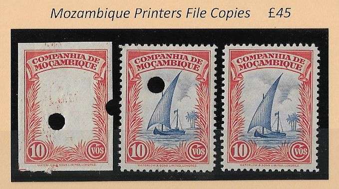 Mozambique printers file copies SG288, 10c Coastal Dhow, imperforated frame and final copy