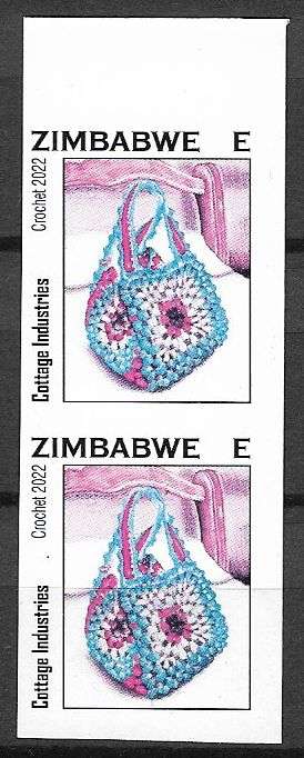 Zimbabwe variety E value progressive proof vertical pair imperforated.