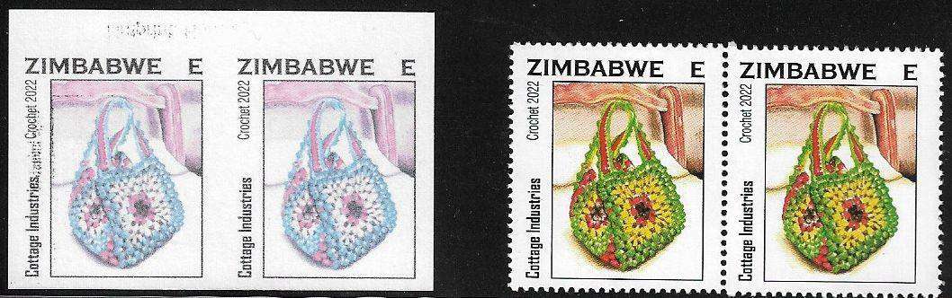 Zimbabwe 2022 SG1479, imperforated proof pair plus normal issue.