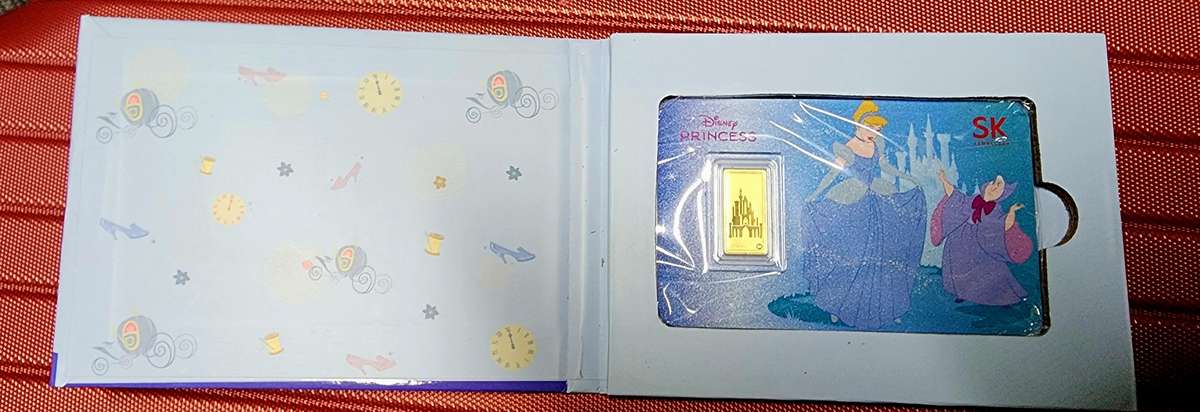 Disney Princess 999 Pure Gold Bar Bundle (0.1g) - Princess Cinderella