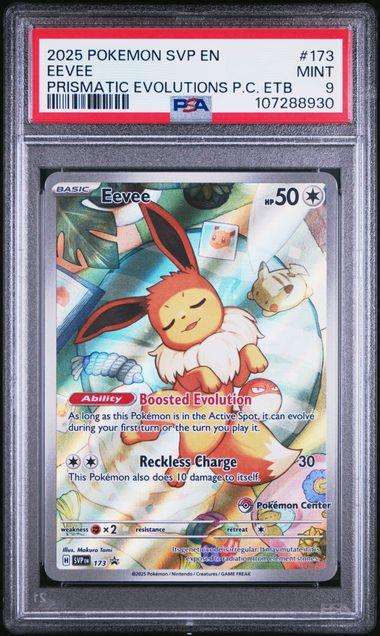 Pokemon Trading Cards Graded PSA 9 Eevee #173 Poke centre