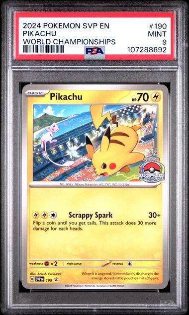 Pokemon Trading Cards Graded PSA 9 Pikachu #190
