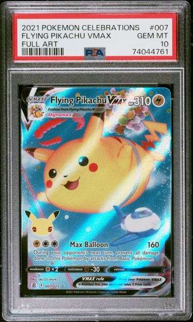 Pokemon Trading Cards Graded 2021 Celebrations #007 Flying Pikachu VMAX PSA 10 GEM MINT