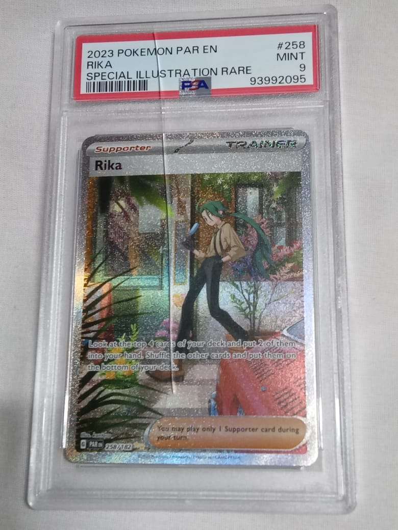 Pokemon Trading Cards Graded 2023 PAR EN RIKA SPECIAL ILLUSTRATION RARE #258 PSA 9 - Cracked