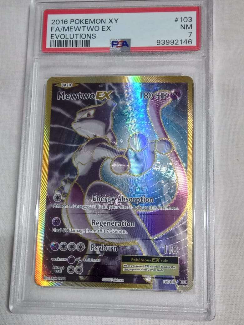 Pokemon Trading Cards Graded 2016 Pokemon XY Evolutions Mewtwo EX Full Art FA #103 PSA 7