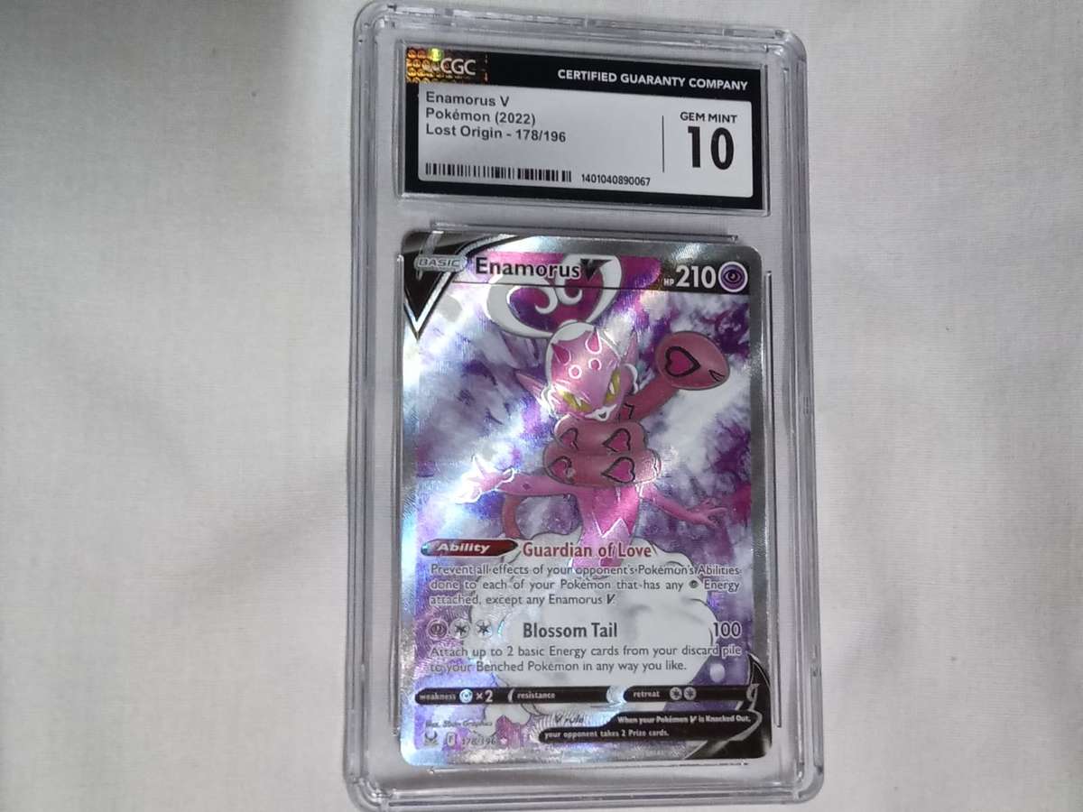 Pokemon Trading Cards Graded 2022 CGC 10 TCG Enamorus V Sword & Shield - Lost Origin 178/196