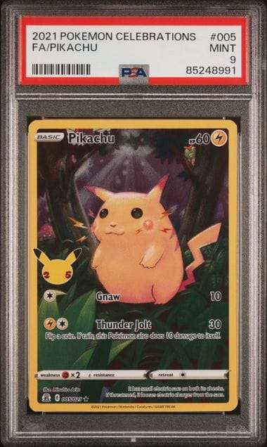 2021 Pokemon Celebrations Full Art Pikachu #005 Psa 9