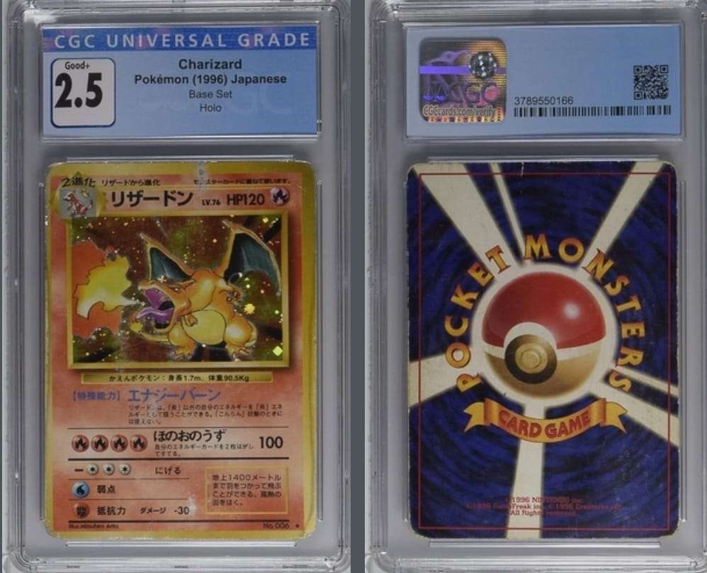 Pokemon Trading Cards Graded CGC 2.5 Charizard 1996 Jap