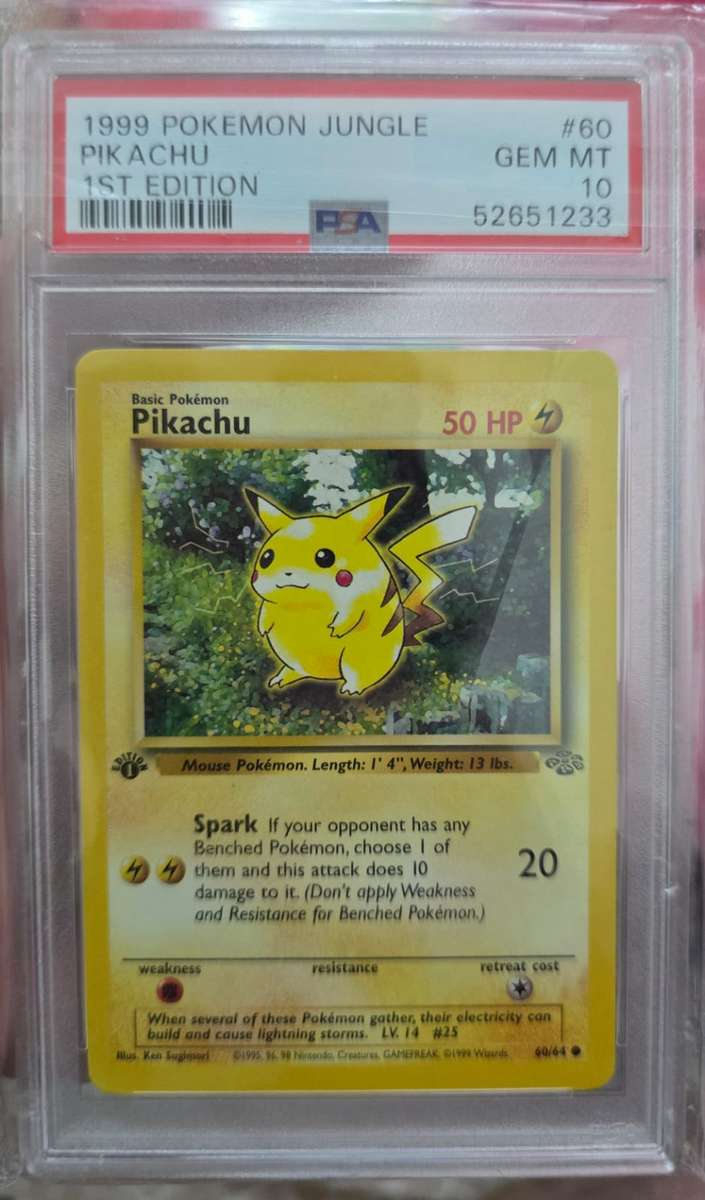 Pokemon Trading Cards Graded psa 10 pikachu 1st edition  1999