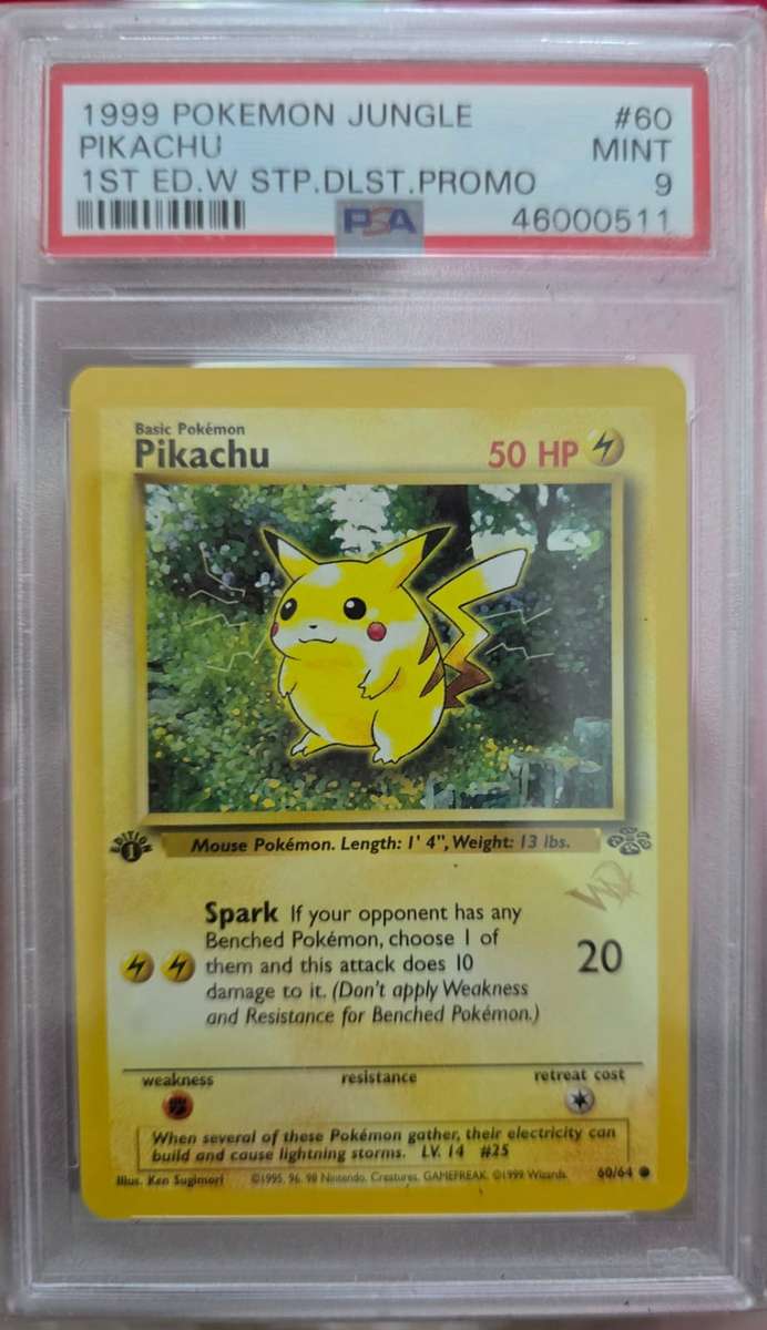 Pokemon Trading Cards Graded psa 9 pikachu 1st edition  1999