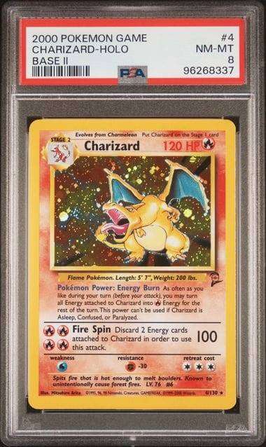 Pokemon Trading Cards Graded PSA 8 Charizard Base Set 2000