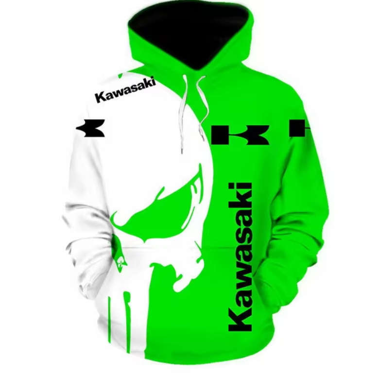 Long Sleeve Hoodie Kawasaki Motorcycle Hoodie - XL