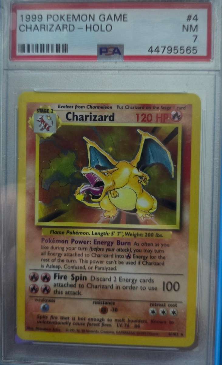 Pokemon Trading Cards Graded PSA 7 Charizard 1999