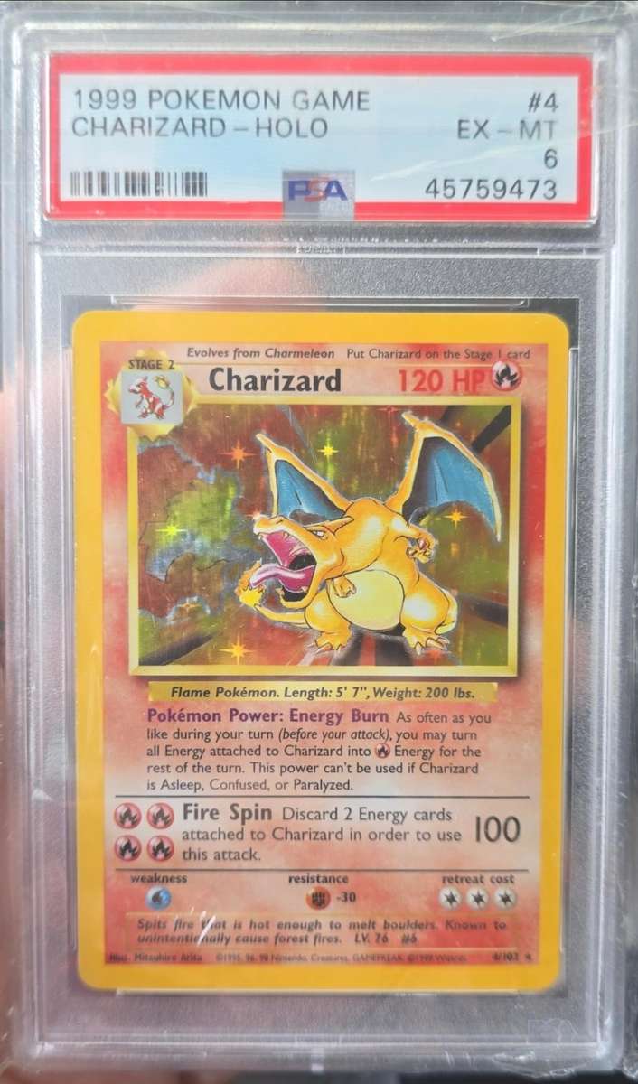 Pokemon Trading Cards Graded PSA 6 Charizard 1999