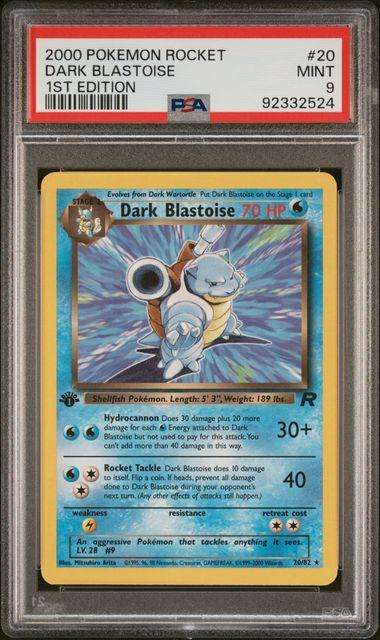 Pokemon Trading Cards Graded PSA 9 Blastoise Dark