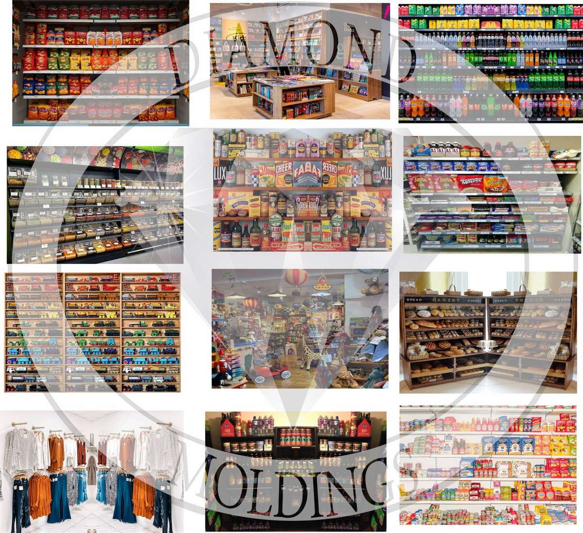 Model Trains HO - 1 x Sheet of 12 Shop window insides. Set 4 - 115mm  x 170mm