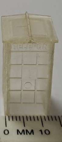 Model Trains HO - 1 x Telephone Booth Clear (square) - 13mm x13mm x 26mm.