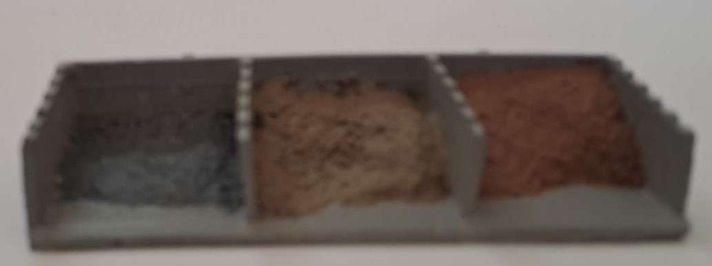 Model Trains HO - 1 x Sand Storage Bins - 90mm x 28mm x 17mm