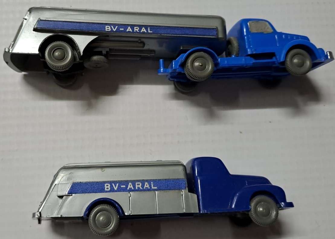 Model Trains/Cars HO 2 x Wiking BV - ARAL Combo plastic (Grey-blue).