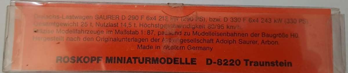 Model Trains/Cars HO 1 x Saurer Delivery Truck. (Still Boxed)