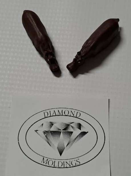 Model Trains HO-Scale - 2 x Animals - Hippopotamus in water. - 50mm x 11mm x 14mm