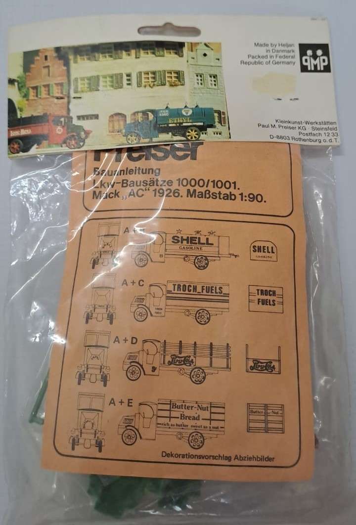 Model Trains/Trucks HO 1 x Preiser 2 x Trucks - 1 x Oil Tanker & 1 x Coal Truck. Kits