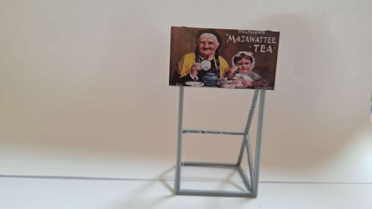 Model Trains HO 1 x Billboard 1900 + Mazawattee - 50mm x 41mm x 82mm