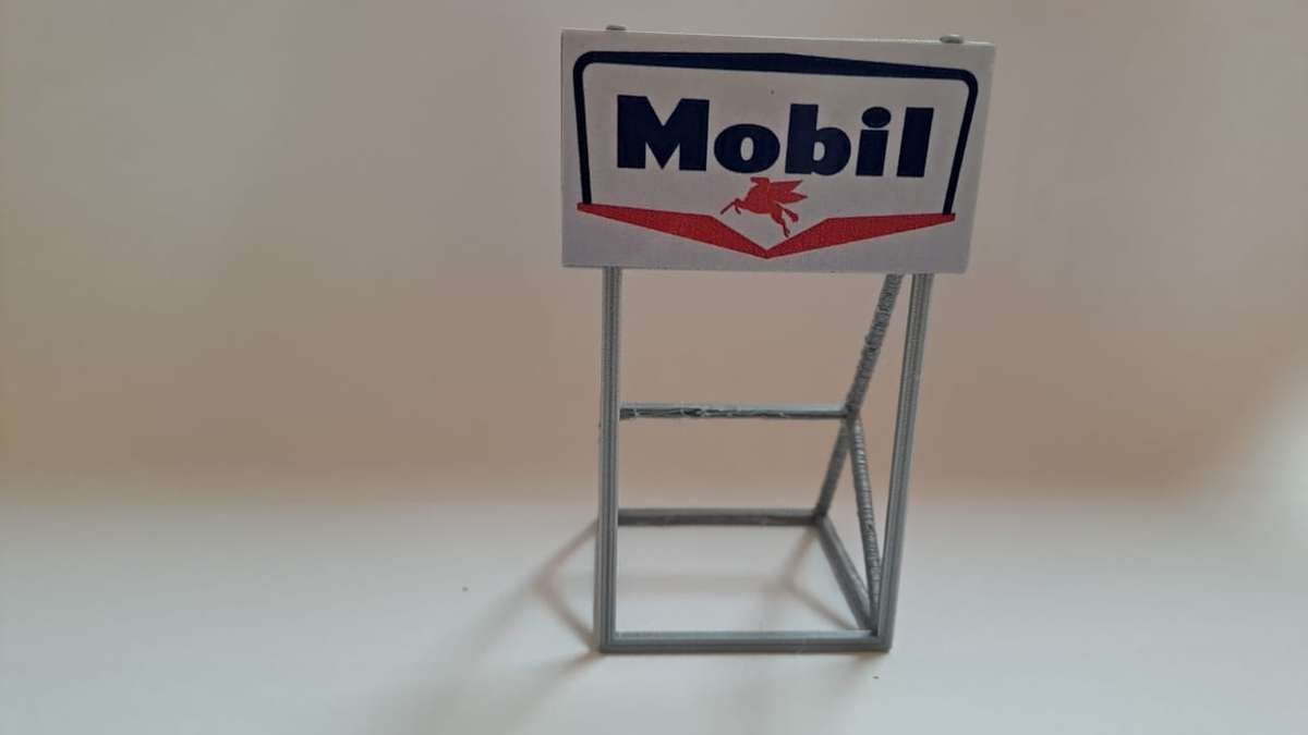 Model Trains HO 1 x Billboard 1950 + Mobil - 50mm x 41mm x 82mm