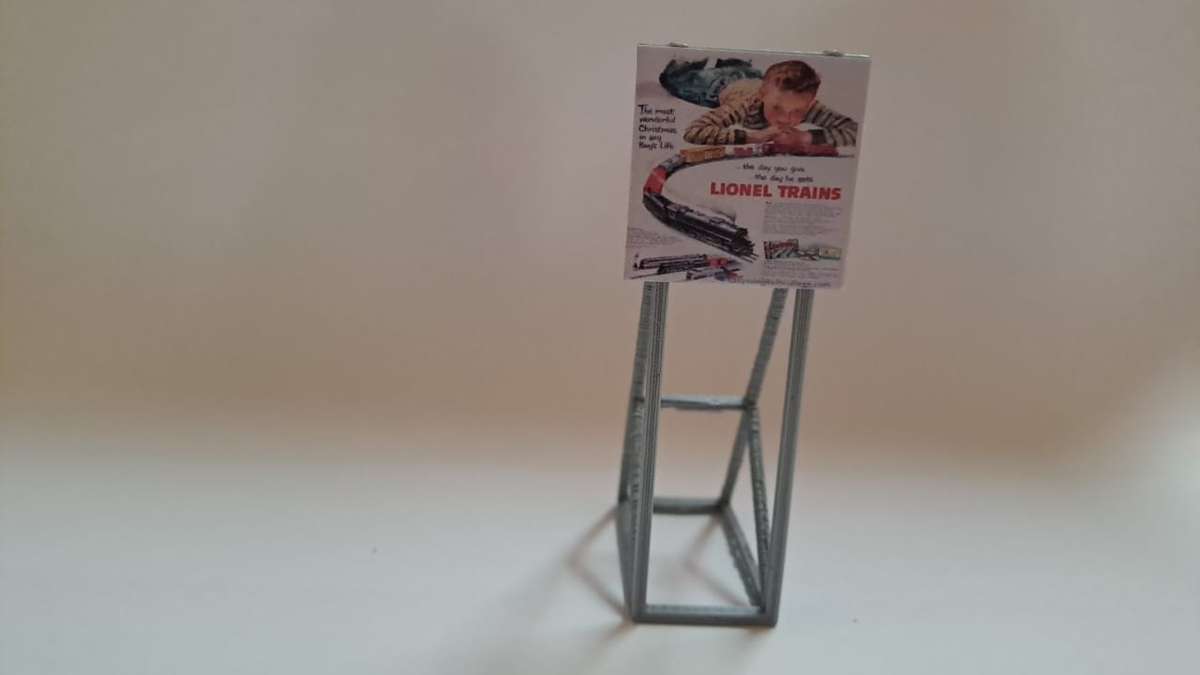 Model Trains HO 1 x Billboard 1950 + Lionel Trains - 30mm x 42mm x 82mm