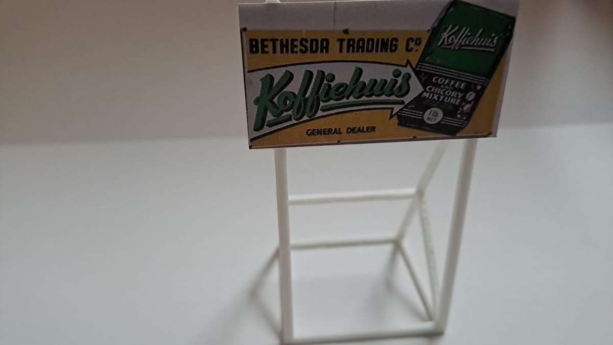 Model Trains HO 1 x Billboard 1950 + Koffiehuis - 50mm x 41mm x 82mm