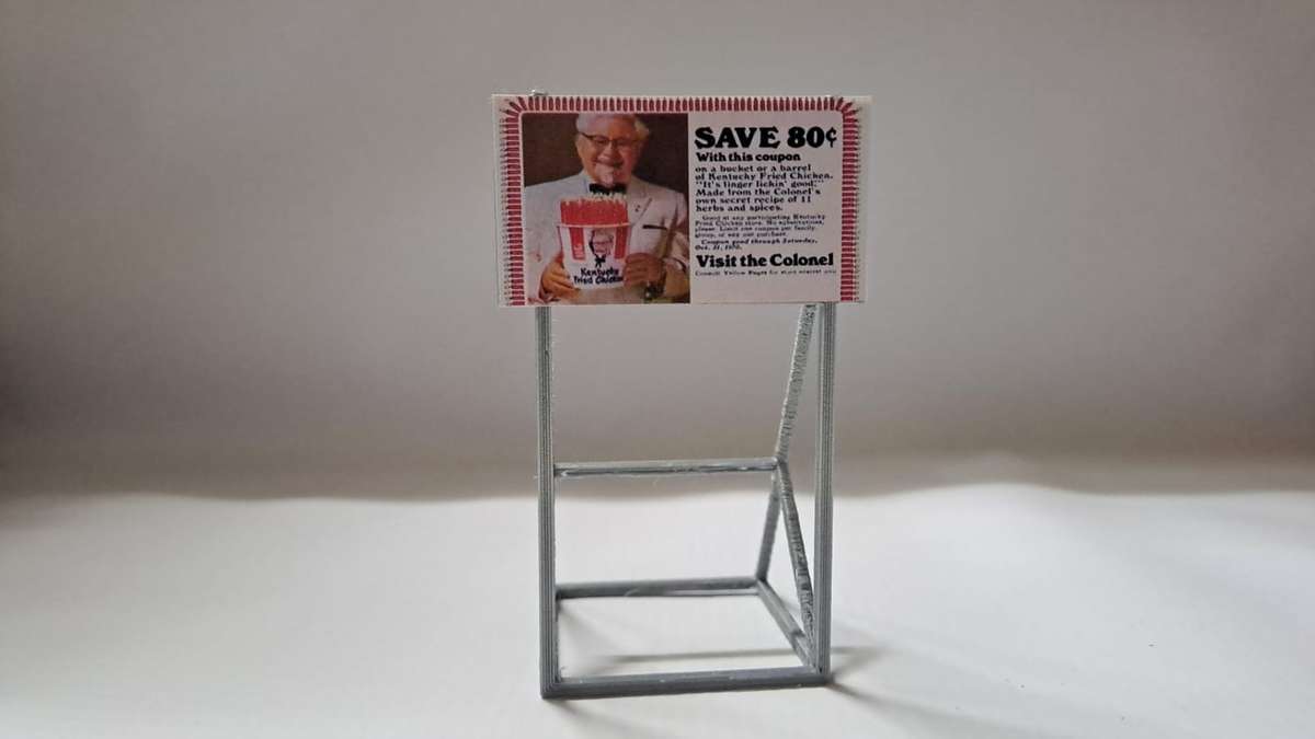 Model Trains HO 1 x Billboard 1970 + Kentucky Fried Chicken - 50mm x 41mm x 82mm