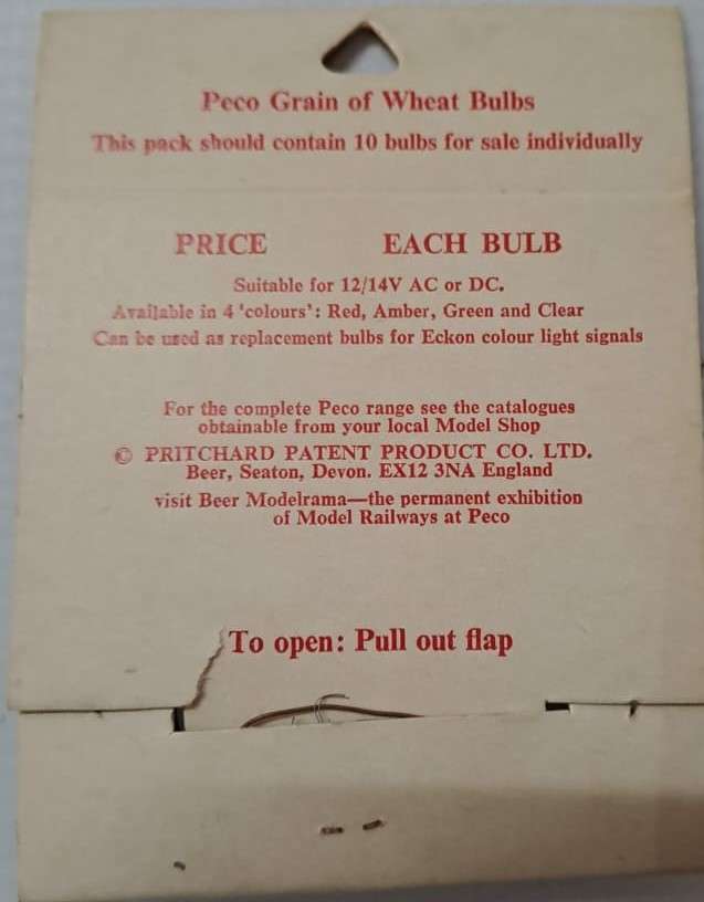 Model Trains HO-Scale 1 x Pack of three Peco Amber Grain of wheat 12/14volt Bulbs.