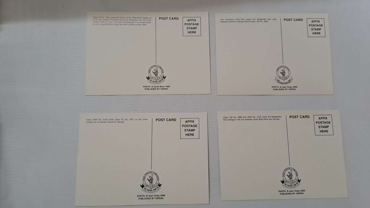 Trains Postcards 4 x Steam Lot.2 Postcards are all unused and new.