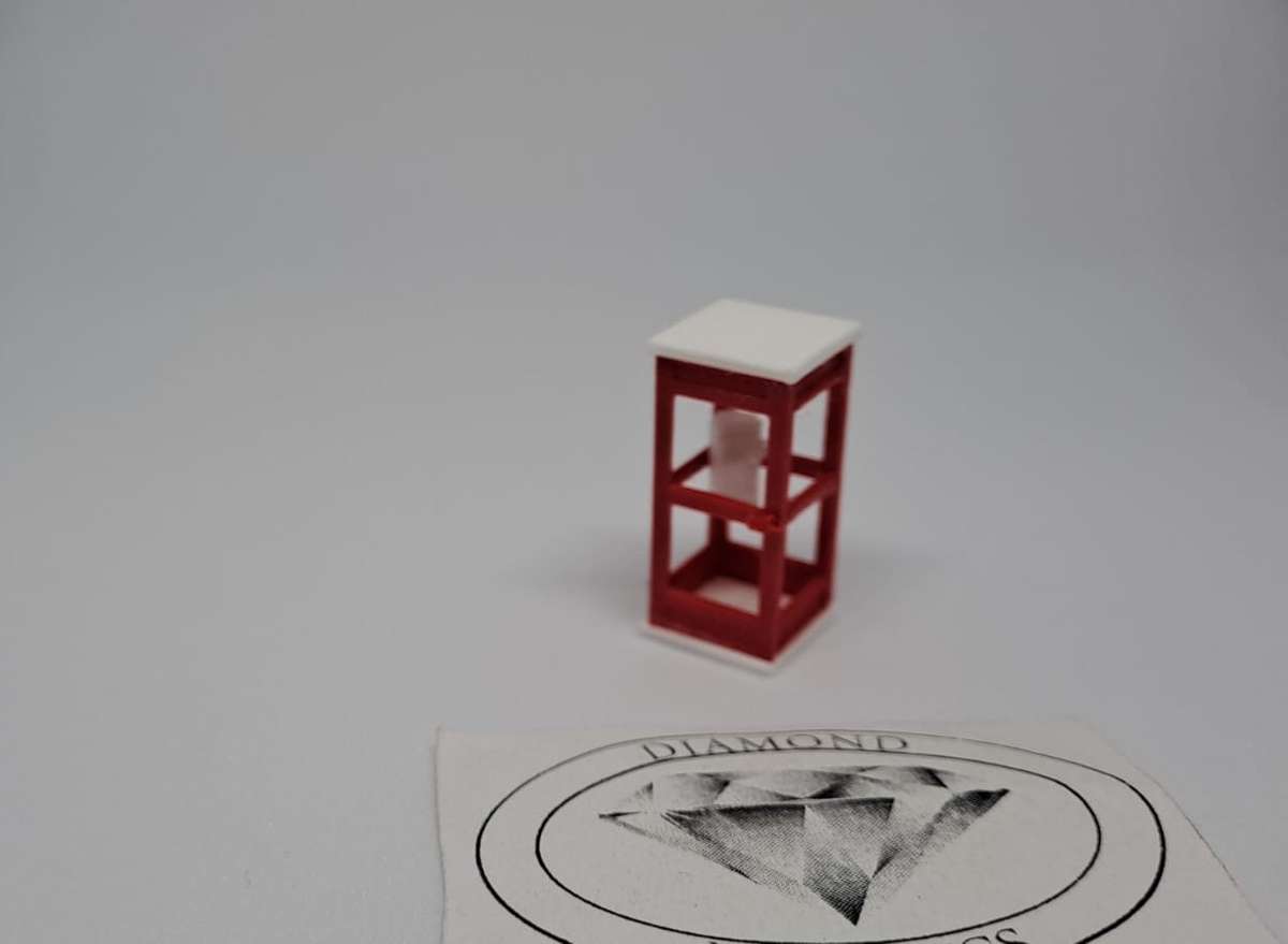 Model Trains 1:87 HO - Telephone Booth (square, red) - 13mm x 13mm x 28mm