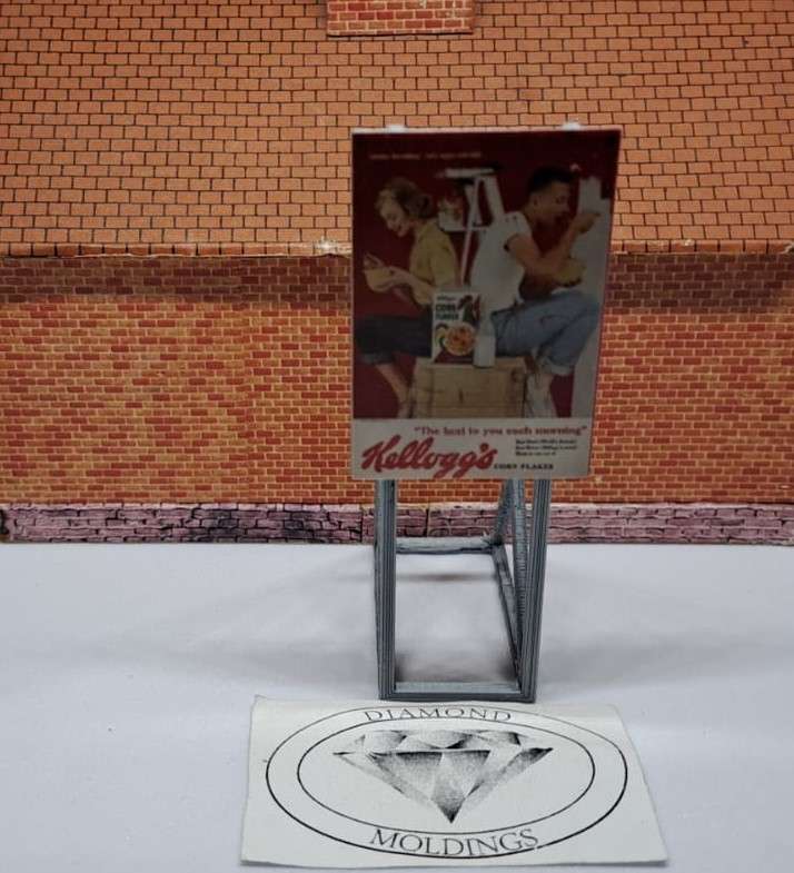 Model Trains HO 1 x Billboard 1960 + Kellogg's - 30mm x 41mm x 82mm