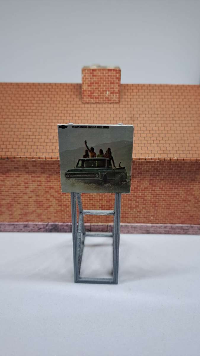 Model Trains HO 1 x Billboard 1970 + Chevrolet - 30mm x 41mm x 82mm