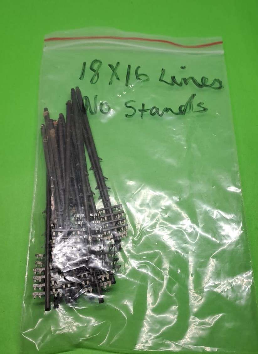 Model Trains HO 18 x Telephone Poles 16 lines with no basis plastic.