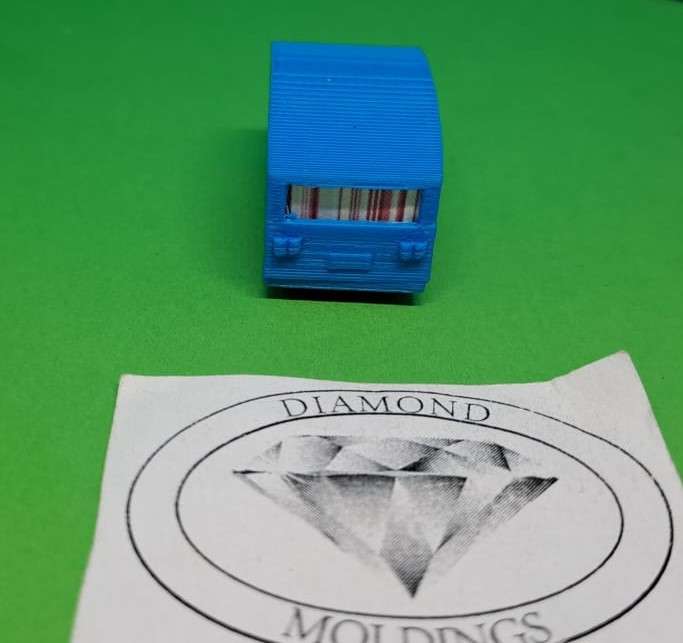 Model Trains HO 1 x Caravan - Blue - 46mm x 18mm x 21mm