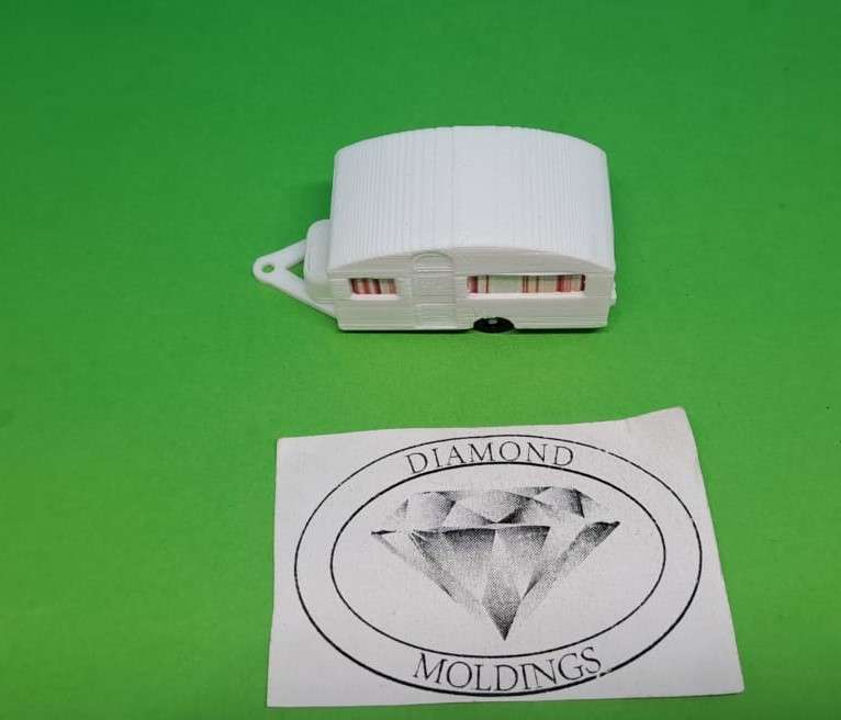 Model Trains HO 1 x Caravan - White - 46mm x 18mm x 21mm