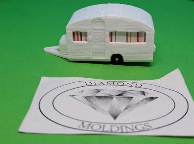 Model Trains HO 1 x Caravan - White - 46mm x 18mm x 21mm
