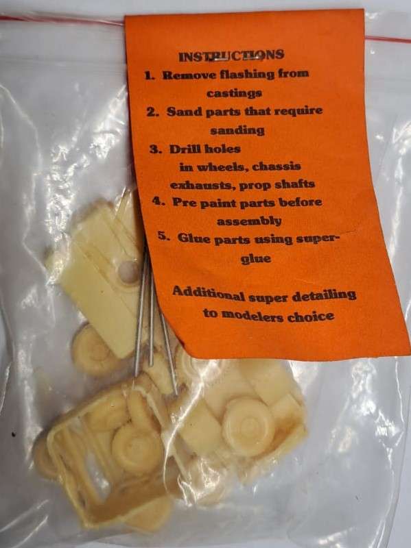 Model Trains/Track HO 1 x Fiat Casting kit. 70 x 27 x 32mm