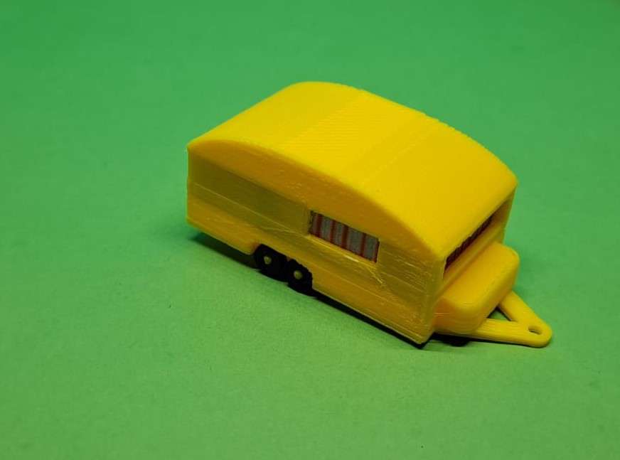 Model Trains HO 1 x Caravan Double Axis (Yellow) - 52mm x 22mm x 23mm